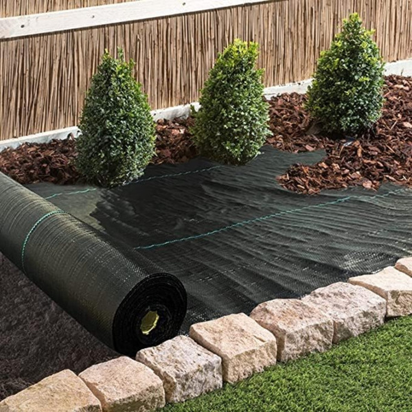 Weed Barrier Landscape Fabric Heavy Duty，Weed Block Gardening Ground Cover Mat, Weed Control Garden Cloth ，Woven Geotextile Fabric for Underlayment，Commercial Driveway Fabric-4FT*300FT(Roll up)