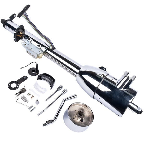 Chrome 28" Stainless Steel Tilt Steering Column with Adapter &Key Automatic