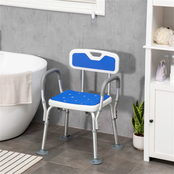 Anti slip shower chair with adjustable height