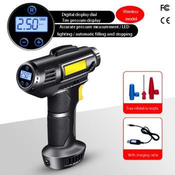 Car tire inflator pump wireless intelligent digital display portable handheld car inflator pump bicycle pump