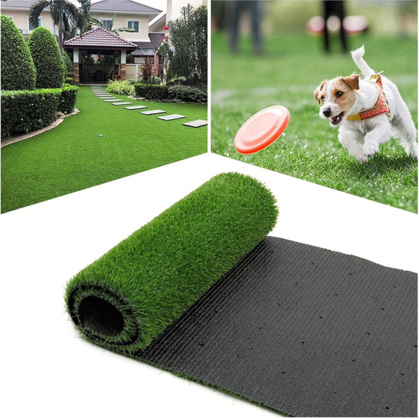 Artificial turf, professional dog mat large turf outdoor carpet terrace pet lawn, artificial carpet with drainage holes, 3.28FT * 32.8FT