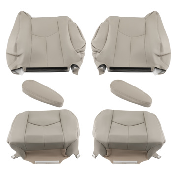 Front Leather Seat Cover Light Tan Fit Chevy Tahoe GMC Yukon 2003-2005-2006