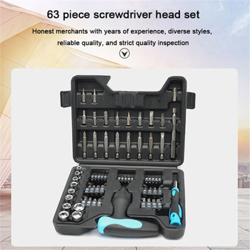 63pcs Combination Screwdriver Set with Straight Cross Plum Blossom Six Purpose Ratchet for Household Small Multifunctional Screwdriver - with Shell, Professional and Durable Maintenance Tool Kit