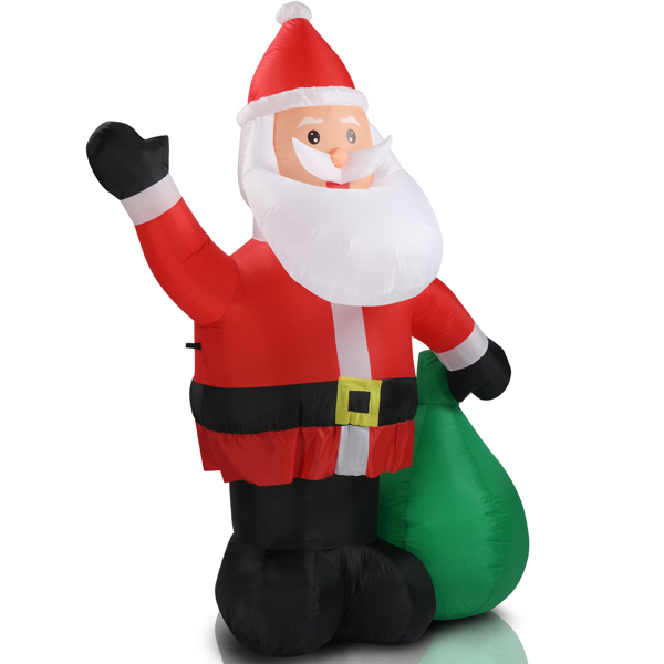 6 FT Lighted Christmas Inflatable Decoration, Inflatable Santa Claus with Large Gift Bag, Funny Blow Up Yard Decorations with Built-in LED Lights for Holiday Party Front Yard Lawn Garden Decor