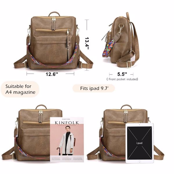 Women's Fashion Backpack Purse Multipurpose Design Convertible Satchel Handbags Shoulder Bag School bag