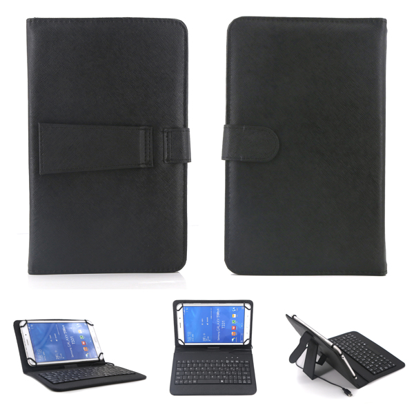 7inch universal Tablet Leather Stand Case With Type C Wired Keyboard