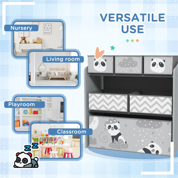 Grey toy organizer with storage box