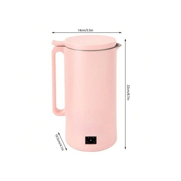 Soymilk Maker 304 Stainless Steel, Juicer Soybean Milk Machine Easy to Operate 11Oz Capacity, Multi Cooker Mixer for Home, Dormitory, Office 110V(Pink)