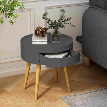 Gray Coffee Table with Drawer, Bedside Table