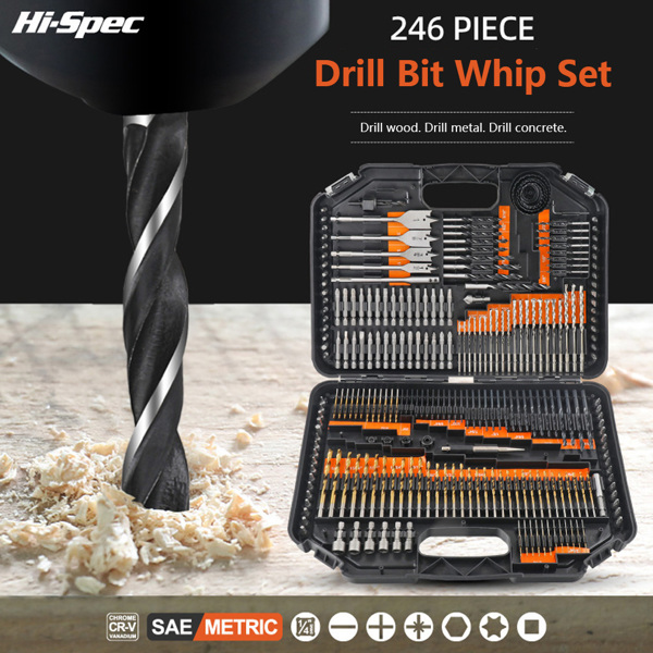 246 pcs inch drill sets Fried Dough Twists drill woodworking drill cement drill bit bit tapper set