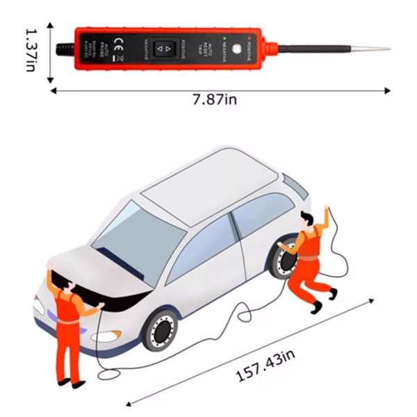 Automotive Digital Power Probe Circuit Electrical Tester Test Lead Device System