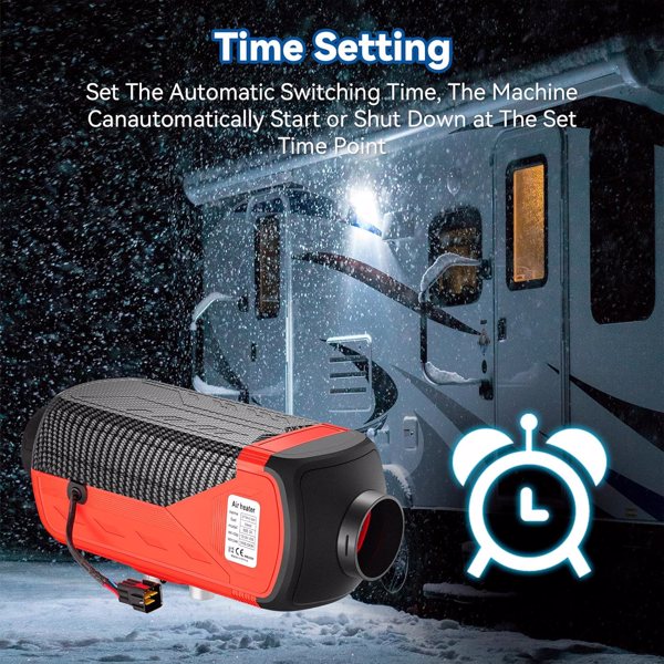 Diesel Heater 8KW, Portable 12V Car Air Kit w/Wireless Remote Control LCD Display 5L Tank Muffler Fast Heating Defrost Defogger for Campers,Shop,Home,RV,Boat,SUV,Garage Red New Remote 8KW