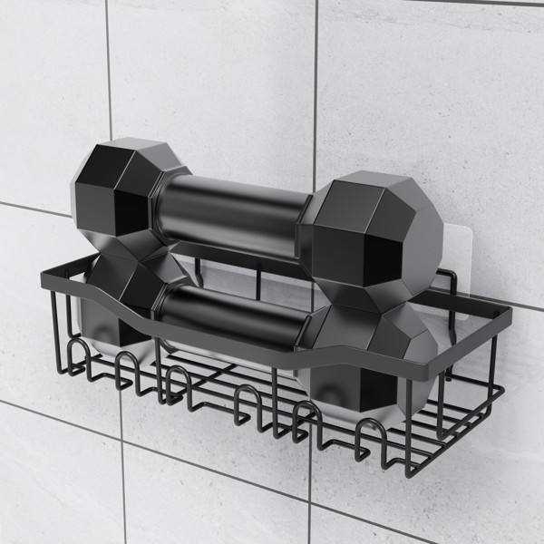 Black Shower Storage Shelf Bathroom Shower Shelves, Wall Shelves for Shower Storage, Rustproof Stainless Steel Drill-Free Shelves, Home Decor, 6 Piece Large Capacity Shower Hanging Shelves.