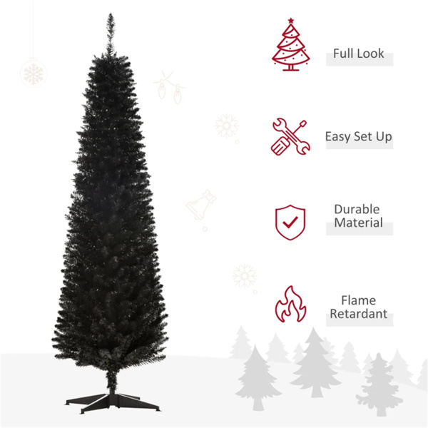 6 foot black Christmas tree with bracket