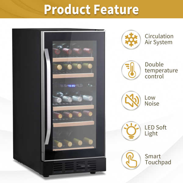 ZOKOP Dual Zone Wine and Beverage Refrigerator, 26 Bottle Wine Fridge with Independent Temperature Control & Glass Door, Built-in/Freestanding/Under Counter Wine Cooler Chiller for Wine Champagne Beer