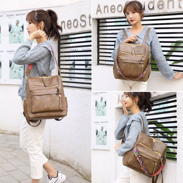 Women's Fashion Backpack Purse Multipurpose Design Convertible Satchel Handbags Shoulder Bag School bag