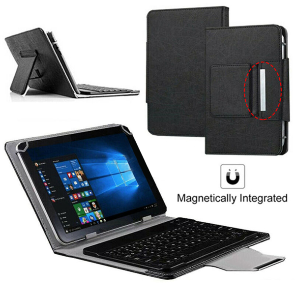 For Universal Android Tablets 10.1/10.5 Tablet Bluetooth Keyboard Case Cover[Black,Fits 10/10.1/10.5 Inch Tablet]