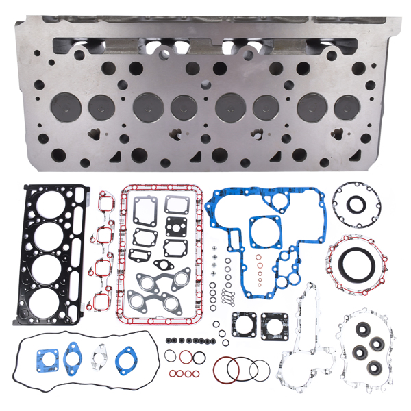 Cylinder Head & Full Gasket Set for Bobcat BL470 BL575 S175 T190 Kubota V2003