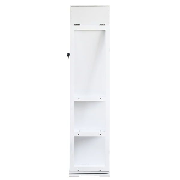 360 Degree Rotation Full-Body Mirror Cabinet PVC Film Moisture-Proof Dressing Mirror Cabinet Super Storage Jewelry Storage Mirror Cabinet White