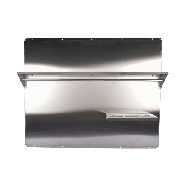 Range Backsplash with Shelf 36 x 29.5 Inch Range Hood Wall Shield for Range Hood Stainless Backsplash with Storage Shelf and Hanging Rack