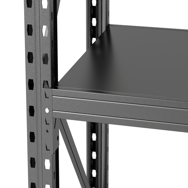 3-Tier Industrial Shelving Rack - 47in, Heavy Duty Steel Shelving Unit Adjustable, 51.2" W*23.6" D*47.3"H, Black, Requires Assembly