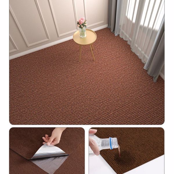 self Adhesive 12" Carpet Tiles Peel and Stick Floor Plank Mat Non-Slip