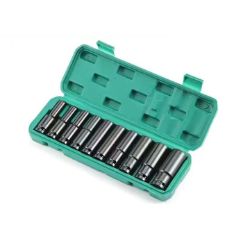 Pneumatic Small Air Cannon Extended Socket 10 Piece Set Electric Wrench Socket Head 8-24mm Extended Type Hexagonal Socket