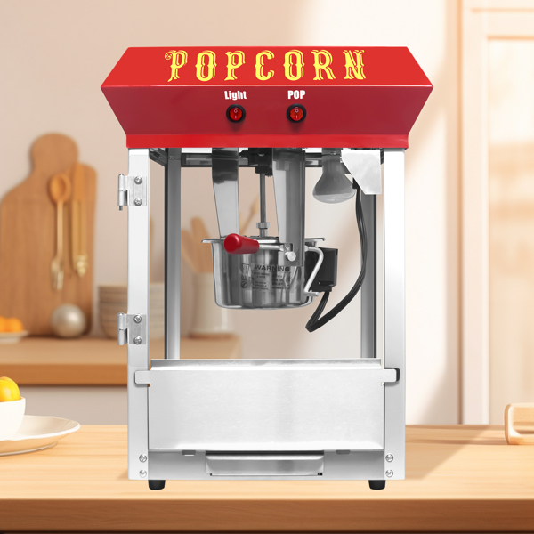 Bar Style Popcorn Machine, 4-Ounce Popcorn Maker Popper, Red 