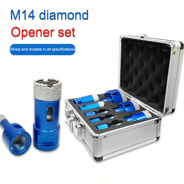 M14 Brazed Diamond Drill Set Ceramic Tile Stone Drilling Angle Grinding Machine Drilling Drill Bit Cross Border Hole Expanding Drill