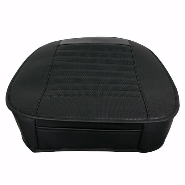 Car Front Seat Chair Cushion PU Leather Soft Pad Cover Black Protector Mat UK*