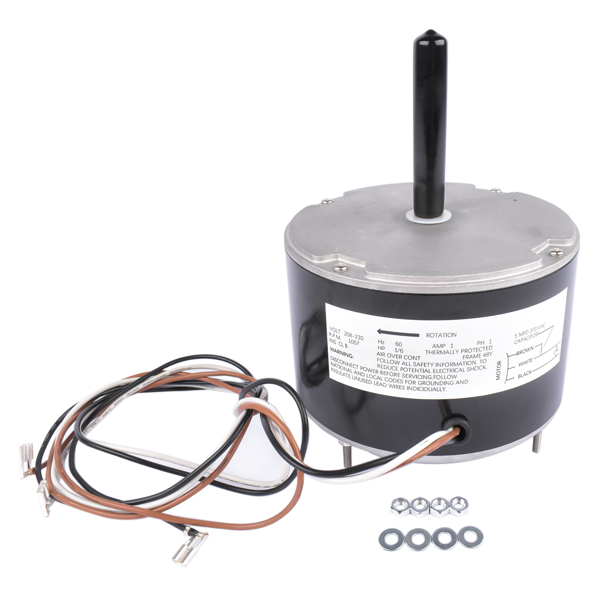 Condenser Fan Motor For GE Genteq 1/6 HP 208-230 Volts 1075 RPM 5KCP39BGP870S