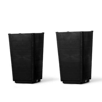 2 Pack Outdoor Tall Plastic Planter Set, Large Flower Pots with Drainage Holes, Durable Plant Pots for Porch Entryway Patio Yard Garden, Dark Brown