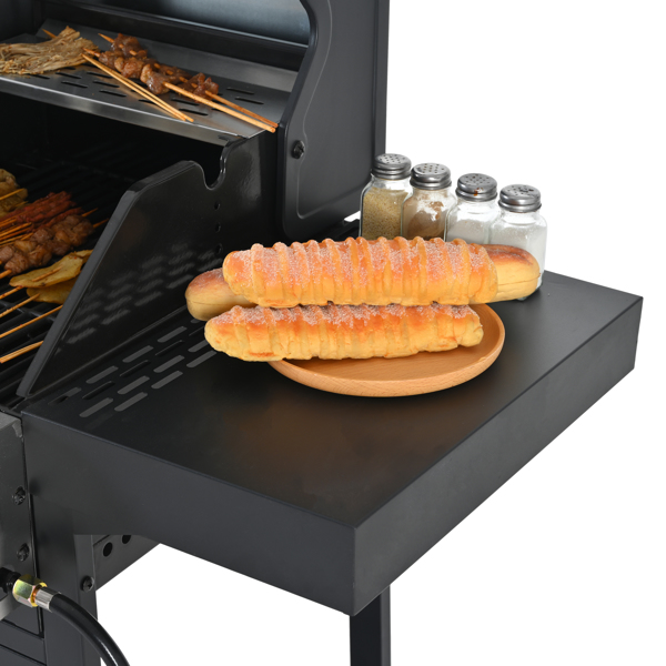 2+2 Multi-function Burner Gas Grill and Griddle Combo with Cover for Outdoor Cooking While Camping or Tailgating - BBQ,FRYING,PIZZA.