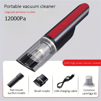 Wireless Red Car vacuum cleaner wireless car with strong suction handheld vacuum cleaner small mini rechargeable home vacuum cleaner