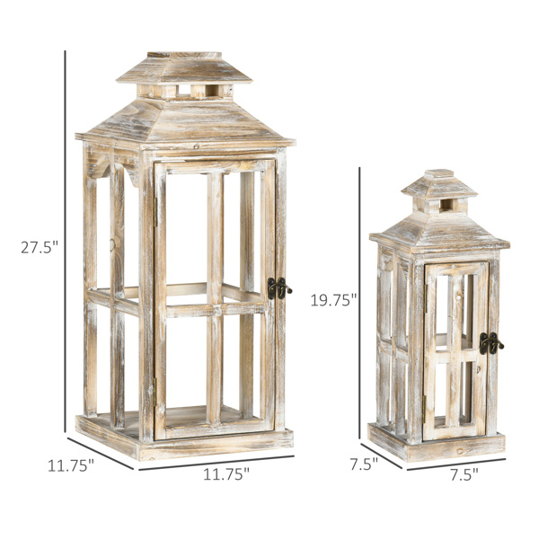 2 packs of 28 "/20" wooden lanterns decorated