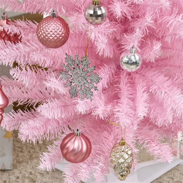 6 foot pink Christmas tree with bracket