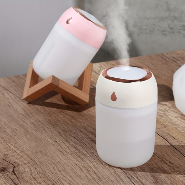 Portable Mini Humidifier, 220ml,Pink Small Cool Mist Humidifier, USB Personal Desktop Humidifier For Bedroom Travel Office Home