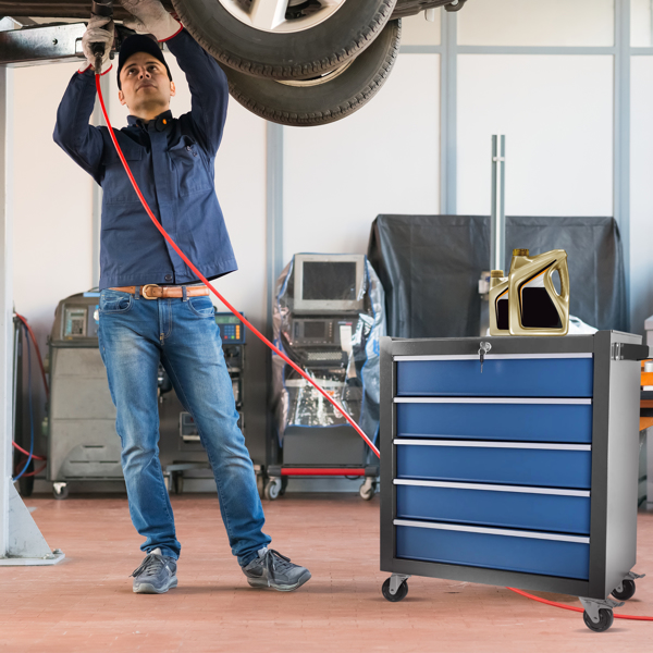 High Capacity Rolling Tool Chest with Wheels and Drawers, 5-Drawer Tool Storage Cabinet