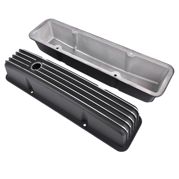 Valve Covers Fabricated Aluminum Polished for Chevy Small Block 283 302 305 327 350 400 1958-1986 Black