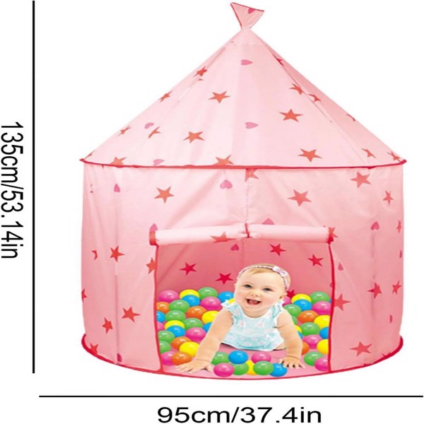 Children Play Princess Tent Pink - Tent for Girl Castle Indoor/Outdoor Foldable with Carry Case