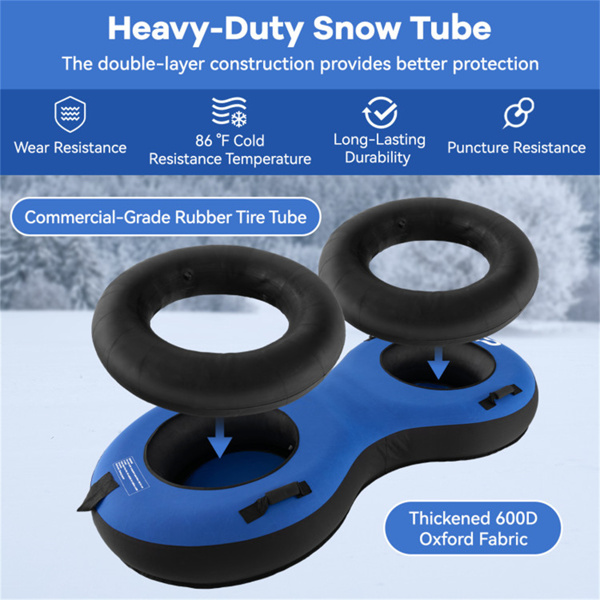 Blue 2-Person Inflatable Snow Sled 