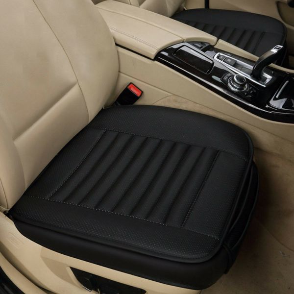 Car Front Seat Chair Cushion PU Leather Soft Pad Cover Black Protector Mat UK*