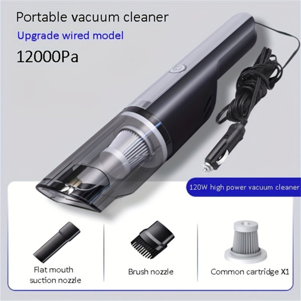 Wired Silver Car vacuum cleaner car with strong suction handheld vacuum cleaner small mini rechargeable home vacuum cleaner