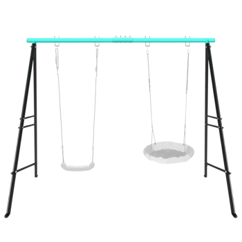 Swing Stand Frame,Swing Set Frame for Both Kids and Adults,500 Lbs Heavy-Duty Metal A-Frame Backyard Swing for Indoor Outdoor,Green(Frame Only)