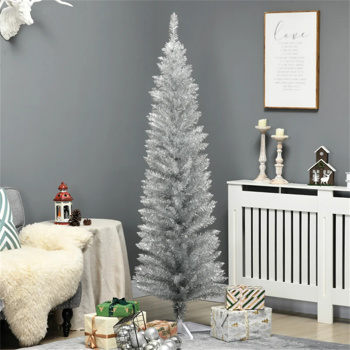 6-foot silver Christmas tree with bracket