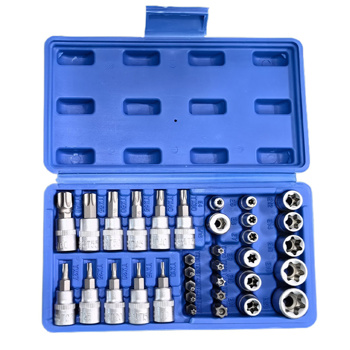 34 Piece Set of Plum Blossom Star Shaped Screwdriver Head Socket - Chrome Vanadium Steel Sleeve Multifunctional Combination Tool Set Hexagonal Screwdriver