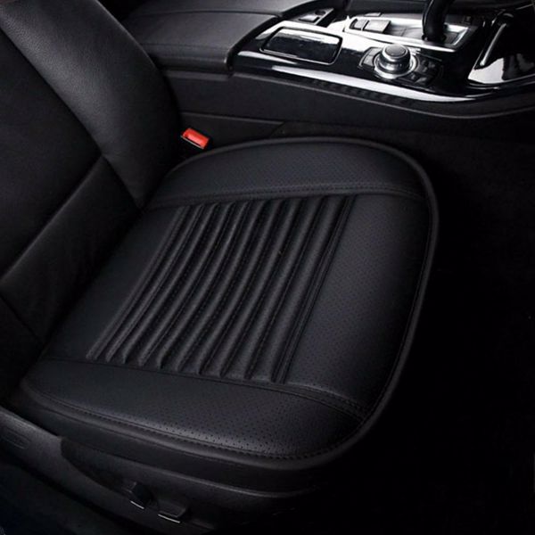 Car Front Seat Chair Cushion PU Leather Soft Pad Cover Black Protector Mat UK*