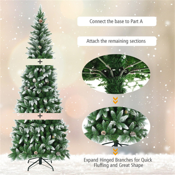   7.5 Feet Artificial Christmas Tree with Pine Cones