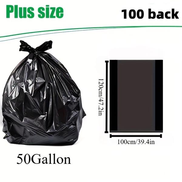 High capacity heavy-duty garbage bag: 1.9 MIL industrial strength, high capacity, heavy-duty, leak proof for outdoor, industrial, and household use -1.9 MIL/50 Gallon, 39.4 inches * 47.2 inches