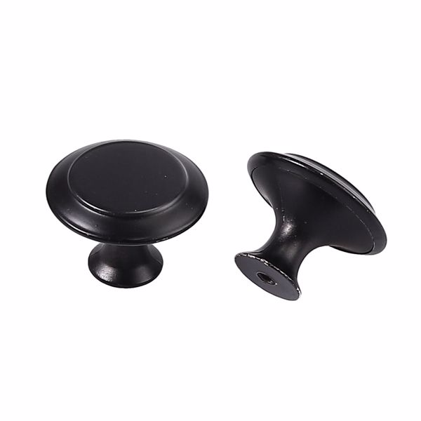 20X Door Knobs Cupboard Cabinet Drawer Round Furniture Kitchen Pull Handle Black